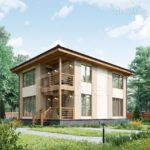 Проект дома З-156 156 м² из СИП панелей с балконом — HotWell.kz Алматы
