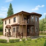 Проект дома В-156 156 м² из СИП панелей, 6 спален, эркер и балкон — HotWell.kz Алматы