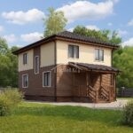 Проект дома А-156 156 м² из СИП панелей, 2 этажа со спальней на первом этаже — HotWell.kz Алматы