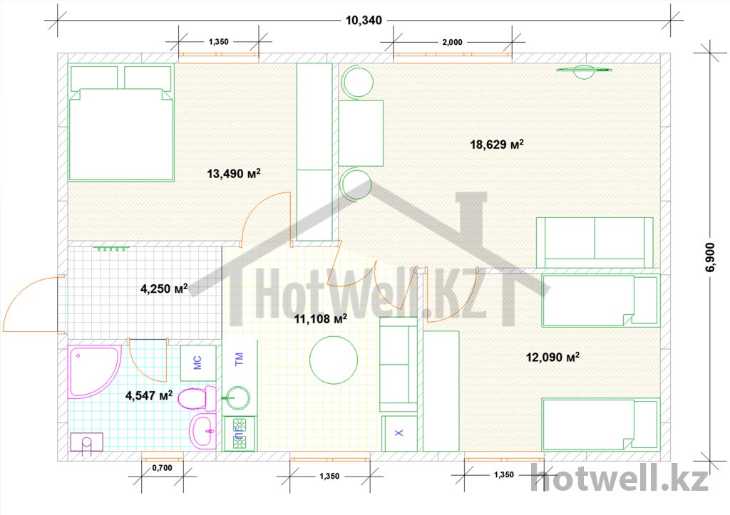 Проекты домов и коттеджей в Нур-Султане (Астане) - готовые чертежи - HotWell.KZ