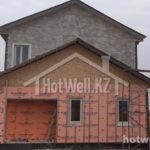 Проект дома «И-113» из СИП-панелей, 113 м² — двухэтажный дом с облицовкой камнем и утеплением фасада | HotWell.KZ