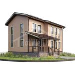 Проект дома «У-161» из СИП-панелей, 161 м² — двухэтажный кирпичный дом с крыльцом под навесом | HotWell.KZ