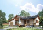 Проект дома «А-118» из СИП-панелей, 88 м² — одноэтажный дом со штукатуркой, деревом, гаражом и террасой | HotWell.KZ