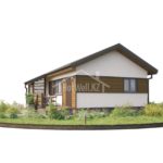 Проект дома «Ч-48» из СИП-панелей, 48 м² — одноэтажный дом со штукатуркой и деревянной отделкой | HotWell.KZ
