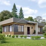 Проект дома «Г-83» из СИП-панелей, 78 м² — одноэтажный дом с комбинированным фасадом и плоской крышей | HotWell.KZ