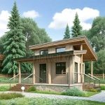 Проект дома «П-36» из СИП-панелей, 36 м² — одноэтажный дом с террасой, панорамными окнами и односкатной крышей | HotWell.KZ