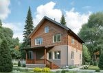 Проект дома «М-192» из СИП-панелей, 192 м² — двухэтажный дом с фасадом из дерева и кирпича, террасой и двускатной крышей | HotWell.KZ