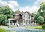 Проект дома «О-167ББ» из СИП-панелей, 167 м² — двухэтажный дом с мансардой, коричневой крышей и просторной террасой | HotWell.KZ