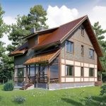 Проект дома «О-319» из СИП-панелей, 319 м² — дом с мансардой, деревянным каркасом, красной черепичной крышей и панорамным остеклением | HotWell.KZ
