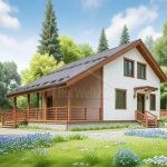Проект дома «Я-142» из СИП-панелей, 142 м² — дом с мансардой, белый сайдинг и крытая терраса | HotWell.KZ