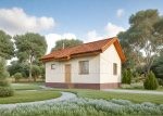 Проект дома «Ч-75» из СИП-панелей, 75 м² — одноэтажный дом со светлой штукатуркой и черепичной крышей | HotWell.KZ