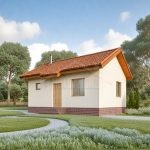 Проект дома «Ч-75» из СИП-панелей, 75 м² — одноэтажный дом со светлой штукатуркой и черепичной крышей | HotWell.KZ