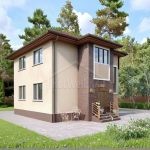 Проект дома «Д-156» из СИП-панелей, 156 м² — двухэтажный дом со штукатуркой, кирпичом и панорамным окном | HotWell.KZ