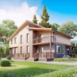 Проект дома «Щ-302» из СИП-панелей, 302 м² — двухэтажный дом с кирпичной отделкой, балконом и террасой | HotWell.KZ