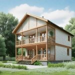 Проект дома «П-178» из СИП-панелей, 178 м² — двухэтажный дом с белым сайдингом, балконом и террасой | HotWell.KZ