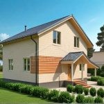 Проект дома «Н-131ББ» из СИП-панелей, 131 м² — двухэтажный дом со светлым фасадом, серой крышей и крыльцом с навесом | HotWell.KZ