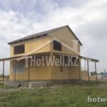 Проект дома «Б-119ВВ» из СИП-панелей, 119 м² — строящийся двухэтажный дом из СИП-панелей с террасой по периметру | HotWell.KZ