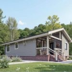 Проект дома «И-77» из СИП-панелей, 77 м² — одноэтажный дом с серым сайдингом, односкатной крышей и террасой | HotWell.KZ