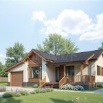 Проект дома «А-80ГГ» из СИП-панелей, 80 м² — одноэтажный дом с гаражом и деревянной террасой | HotWell.KZ