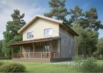 Проект дома «З-168» из СИП-панелей, 168 м² — двухэтажный дом со светлым фасадом и деревянной террасой | HotWell.KZ