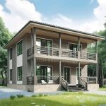 Проект дома «В-188» из СИП-панелей, 188 м² — двухэтажный дом с кирпичным фасадом, балконом и террасой | HotWell.KZ