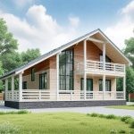 Проект дома «З-162» из СИП-панелей, 162 м² — дом с мансардой, деревянным фасадом и балконом | HotWell.KZ