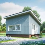 Проект дома «З-42» из СИП-панелей, 42 м² — компактный одноэтажный дом с голубым фасадом | HotWell.KZ