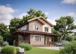 Проект дома «И-192» из СИП-панелей, 192 м² — двухэтажный дом с кирпичным фасадом, террасой и навесом для авто | HotWell.KZ