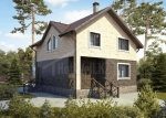 Проект дома «П-154» из СИП-панелей, 154 м² — двухэтажный дом из светлого и тёмного кирпича с крыльцом | HotWell.KZ