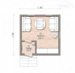 Проект дома «П-19» 19 кв.м.