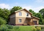 Проект дома «Р-146» из СИП-панелей, 146 м² — дом с мансардой, кирпич и штукатурка, пристроенный гараж | HotWell.KZ