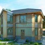 Проект дома «С-181» из СИП-панелей, 181 м² — двухэтажный дом с панорамными окнами и вальмовой крышей | HotWell.KZ
