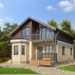 Проект дома «С-187» из СИП-панелей, 187 м² — дом с мансардой, светлый кирпич и тёмное дерево, балкон и панорамные окна | HotWell.KZ