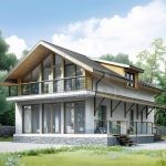 Проект дома «С-176ББ» из СИП-панелей, 176 м² — двухэтажный дом с мансардой, панорамными окнами, балконом и террасой | HotWell.KZ