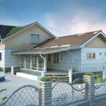 Проект дома «Т-311» из СИП-панелей, 311 м² — одноэтажный дом с мансардой, бежевая штукатурка, крытая терраса | HotWell.KZ
