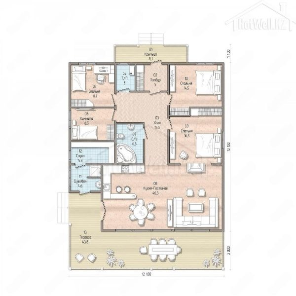 Проект дома «Ч-203» 203 кв.м