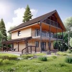 Проект дома «Я-238» из СИП-панелей, 238 м² — двухэтажный дом с кирпичной отделкой, балконом и террасой | HotWell.KZ