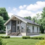 Проект дома «В-85» из СИП-панелей, 85 м² — одноэтажный дом со светлым сайдингом, крыльцом-террасой и двускатной крышей | HotWell.KZ
