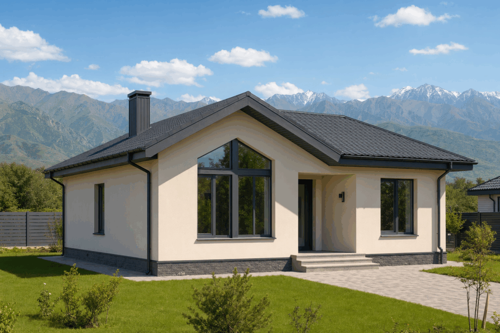 Современный одноэтажный дом под ключ в Алматы - строительство из СИП панелей HotWell.kz