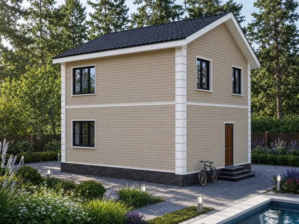 Проект дома «А-117», 117 м² — дом из СИП-панелей под ключ, 2 этажа | HotWell.KZ