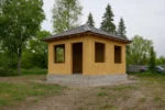 Беседка «А-21», 21 м², 1 этаж, в черновой отделке: конструкция из СИП-панелей OSB-3, вальмовая кровля из металлочерепицы, проёмы без окон и дверей