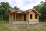 Беседка «П-39В», 39 м², 1 этаж, в черновой отделке: конструкция из СИП-панелей OSB-3, двускатная кровля из металлочерепицы, проёмы без окон и дверей