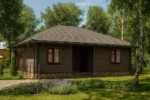 Проект дома «В-95» из СИП-панелей, 95 м² — одноэтажный дом с серым сайдингом и серой крышей | HotWell.KZ