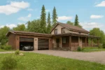 Проект гаража «А-60» из СИП-панелей, 60 м² — одноэтажный дом с коричневым фасадом и крышей | HotWell.KZ